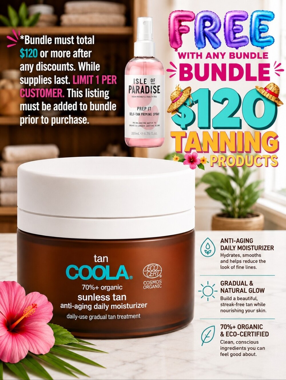 COOLA 70%+ Organic Sunless Self Tanning Anti-Aging Moisturizer Sunless Tan